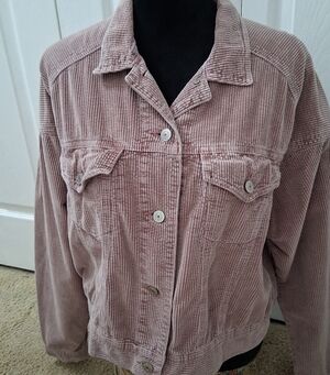 American Eagle Outfitters Mauve Corduroy Cropped Jacket   Size XL